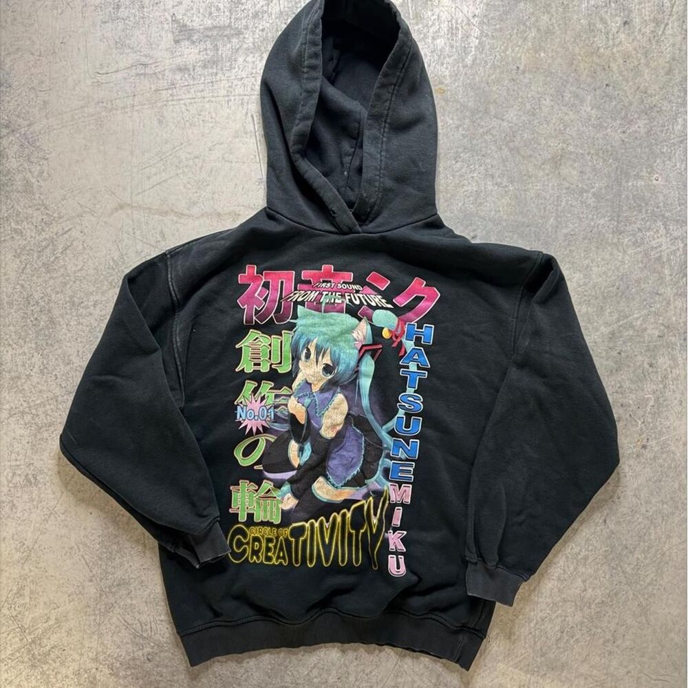 Rare Faded Official Hatsune Miku Graphic Hoodie Y2K